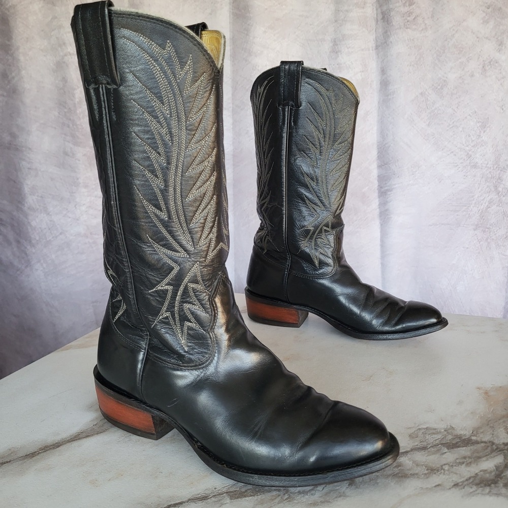Nocona Classic USA Western Cowboy Botos Black Men'sSize 7.5 D